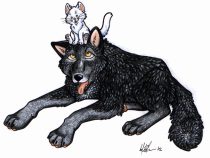 wolfandkitty.gif by Audrey Walker (KrazyKlaws, WolfDreamer)
