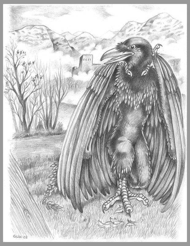 There's a folktale here, in wich a prince can turn into a canary. I thought that would've been cooler if the prince could turn into a raven... pencil - 2002
corvo.jpg - 2003-01-06