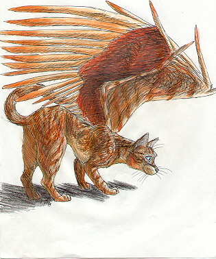A red tabby... with wings. (A.k.a., one of my aliases, Aogas-Reill) Reill © me
reill.jpg - 2000-01-27