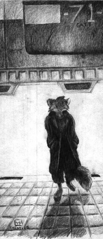Another sketch from a blizzard. This is one of them 'sci-fi' inspired drawings of a fur entering a big room.
ysbah68.jpg - 1997-04-10